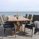 Table de jardin en teck 200 x 90 cm + 6 chaises