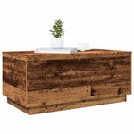 vidaXL Table basse avec lumières LED vieux bois 90x50x40 cm