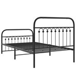 vidaXL Cadre de lit métal sans matelas avec pied de lit noir 100x190cm
