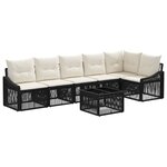vidaXL Ensemble de canapé de jardin 7 Pièces Noir polyrotin