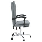 vidaXL Fauteuil inclinable de bureau Gris clair Tissu