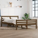 vidaXL Cadre de lit sans matelas marron miel bois massif 120x200 cm