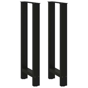 vidaXL Pieds de table de bar Noir 2 pièces 50 x (100-101) cm Acier