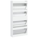 vidaXL Armoire à chaussures 4 tiroirs rabattables blanc 80x21x163 5 cm