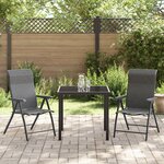 vidaXL Set de jardin 3 pièces gris rotin PE