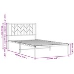 vidaXL Cadre de lit métal sans matelas et tête de lit blanc 107x203 cm