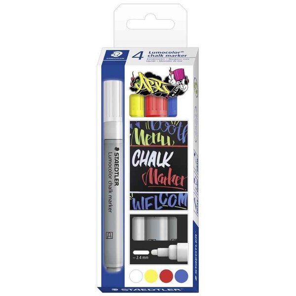 Lumocolor marqueur à la craie chalk marker  étui de 4 staedtler