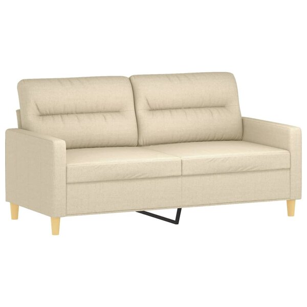 vidaXL Canapé à 2 places Crème 140 cm Tissu