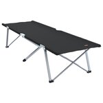 vidaXL Lit de camping pliant avec sac de transport  noir  en toile Oxford 600D