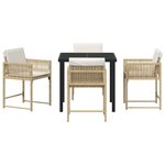 vidaXL Ensemble de salle à manger pour jardin 5 Pièces Beige polyrotin