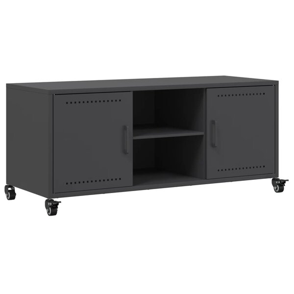 vidaXL Meuble TV noir 100 5x39x43 5 cm acier