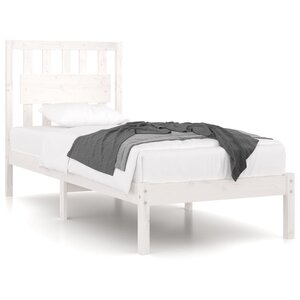 vidaXL Cadre de lit sans matelas blanc bois massif 90x200 cm