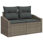 vidaXL Ensemble de canapé de jardin 11 Pièces Gris Poly rotin