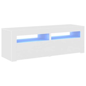 vidaXL Meuble TV avec lumières LED blanc 120x35x40 cm