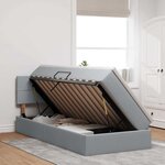 vidaXL Lit avec rangement et LED avec LED Gris clair 90 x 200 cm tissu