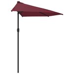 vidaXL Parasol de balcon mât en aluminium Bordeaux 300x155x223 cm Demi