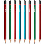 rOtring  Set de 8 Crayons en bois HB : 4 rouge  2 bleu et 2 vert