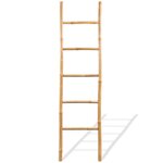 vidaXL Échelle à serviettes 5 échelons Bambou 150 cm