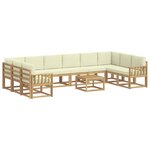 vidaXL Ensemble de canapés d'extérieur 11 Pièces Blanc et crème