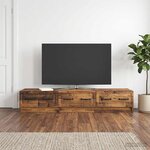vidaXL Meuble TV Bois ancien 147 x 34 5 x 27 cm Bois d'ingénierie