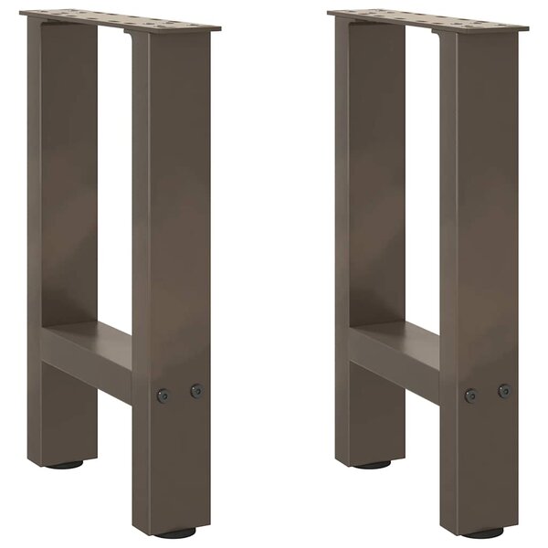 vidaXL Pieds de table basse en acier naturel  2 pièces  38 x (42-43) cm
