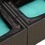 vidaXL Salon de jardin avec coussins 14 Pièces noir résine tressée