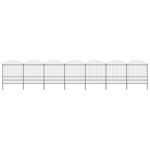 vidaXL Clôture de jardin à dessus en lance Acier (1 75-2)x11 9 m Noir