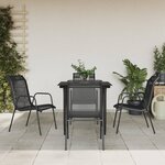 vidaXL Ensemble à manger de jardin 5 Pièces noir textilène et acier