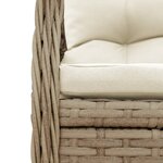 vidaXL Ensemble à manger de jardin et coussins 7 Pièces beige poly rotin