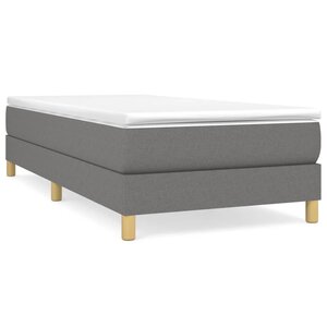 vidaXL Sommier à lattes de lit et matelas Gris foncé 90x190 cm Tissu