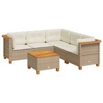 vidaXL Salon de jardin avec coussins 6 Pièces beige résine tressée