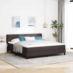 vidaXL Lit boxspring avec matelas Marron foncé 180 x 200 cm