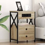 vidaXL Cabinet de chevet avec tiroir Chêne sonoma 40 x 31 x 60 cm
