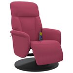 vidaXL Fauteuil de massage inclinable avec repose-pied rouge bordeaux