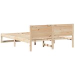 vidaXL Cadre de lit avec tête de lit Naturel 150 x 200 cm Pin massif