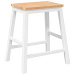 VidaXL Chaises de bar 2 Pièces blanc bois massif d'hévéa