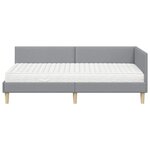 vidaXL Cadre de lit d'angle avec matelas Autre 2 Pièces Gris clair tissu