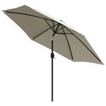 vidaXL Parasol de jardin en porte-à-faux avec LED 3 m blanc sable