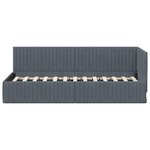 vidaXL Cadre de lit d'angle Gris foncé 80 x 200 cm Velours