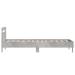 vidaXL Cadre de lit tête de lit et lumières LED gris béton 90x190 cm