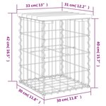 vidaXL Banc de jardin design gabion 33x31x42 cm bois massif de douglas