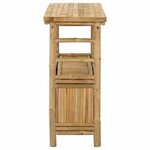 vidaXL Table console avec étagère Naturel 80 x 35 x 75 cm Bambou