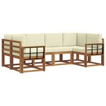 vidaXL Ensemble de canapés d'extérieur 6 pc Naturel et Crème