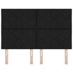 vidaXL Tête de lit Design à Blocs en Diamant Noire 140 cm Tissu