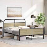vidaXL Cadre de lit sans matelas 120x200 cm chêne sonoma