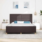 vidaXL Cadre de lit avec tête de lit Marron foncé 180 x 200 cm tissu