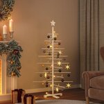 vidaXL Arbre de Noël en bois pour décoration 150 cm bois massif de pin