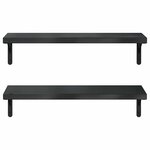 vidaXL Étagères murales 2 Pièces 75x23 5 cm noir acier inoxydable