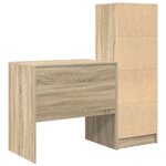 vidaXL Bureau avec tiroir avec étagère 2 Pièces Chêne Sonoma