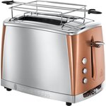 RUSSELL HOBBS 24290-56 - Toaster Luna - Technologie Fast Toast - Inox & Cuivré Rosé